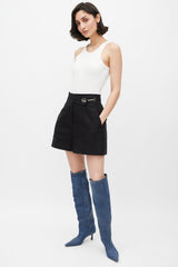 Hermès Black & Silver Chaine D'Ancre Pleated Wide Leg Short