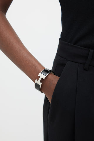 Hermès Black & Silver Clic Clac H Bracelet