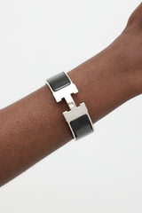 Hermès Black & Silver Clic Clac H Bracelet