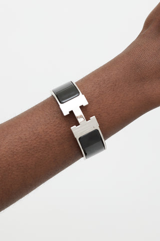 Hermès Black & Silver Clic Clac H Bracelet