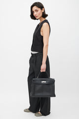 Hermès 2009 Noir Clémence Leather Kelly Retourne 35 Bag