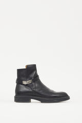 Hermès Black & Silver Leather Veo Boot