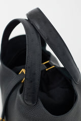 Hermès 2021 Noir Clemence & Autruche Handle Picotin 18 Lock Bag