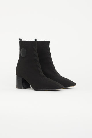 Hermès Black Volver 60 Knit Ankle Boot