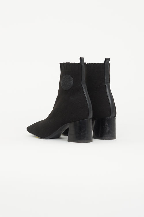 Hermès Black Volver 60 Knit Ankle Boot