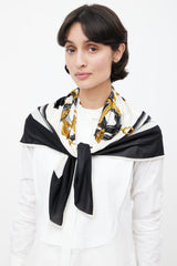 Hermès Black & White Brides De Gala 90 Scarf
