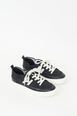 Hermès Black & White Knit Deep Sneaker