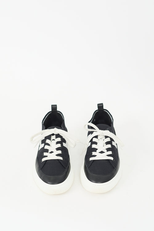 Hermès Black & White Knit Deep Sneaker