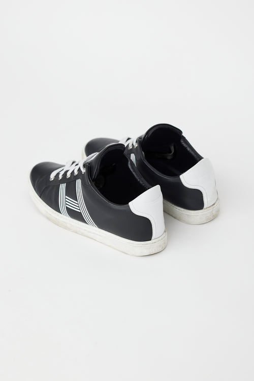 Hermès Black & White Leather Avantage Sneaker
