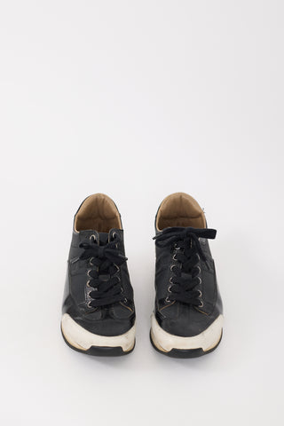 Hermès Black & White Leather Quick Sneaker