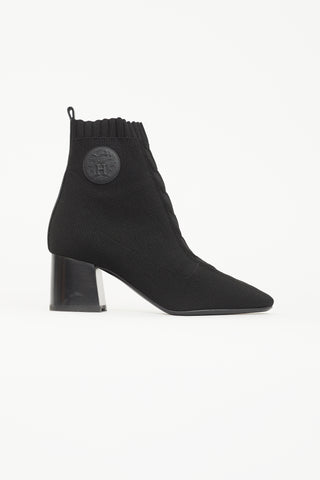 Hermès Black Knit Volver 60 Ankle Boot