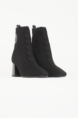 Hermès Black Knit Volver 60 Ankle Boot