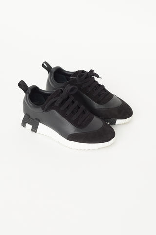 Hermès Black Leather Bouncing Sneaker