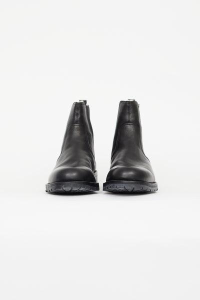 Hermès // Black Leather Shearling Chelsea Boot – VSP Consignment