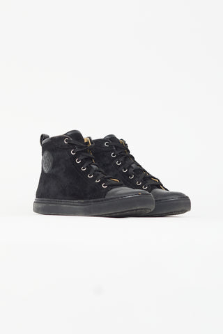 Hermès Black Textured High Top Sneaker
