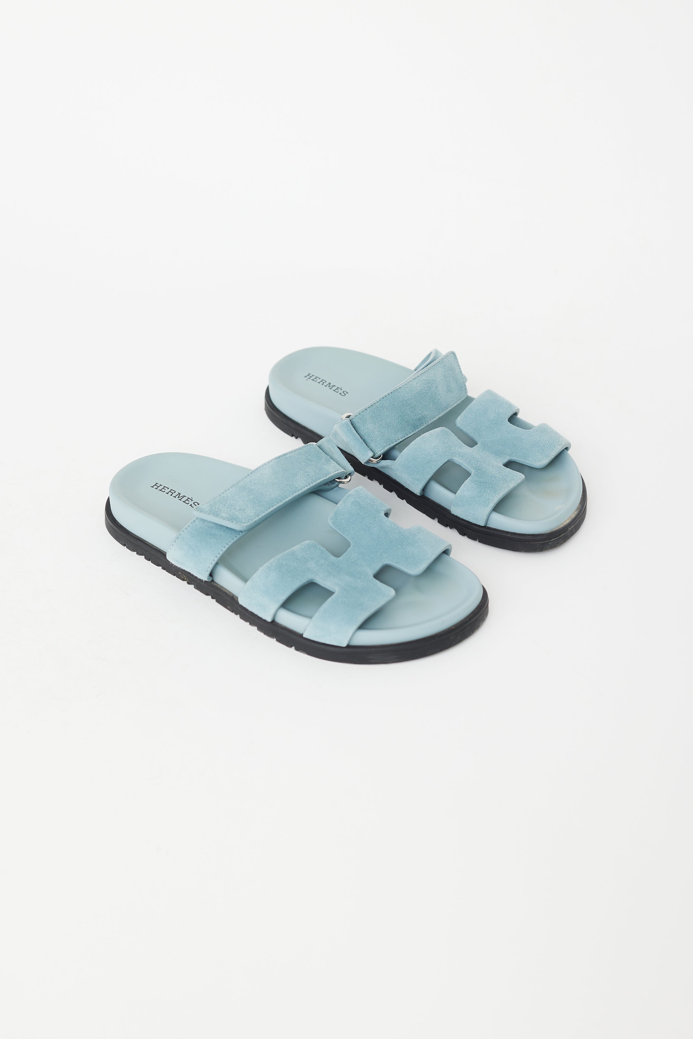 Hermès // Blue Suede Chypre Sandal – VSP Consignment