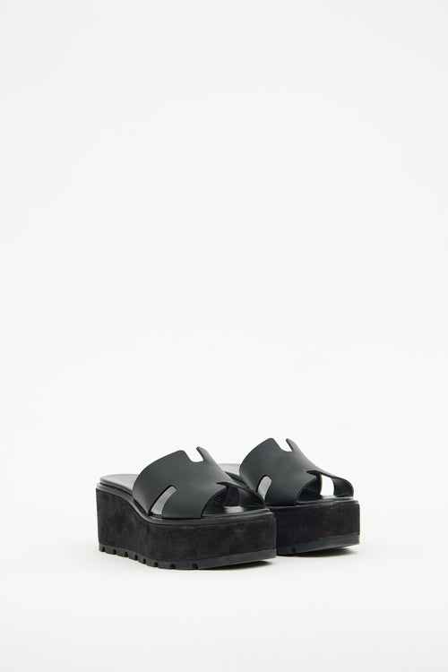 Hermès Black Eze 30 Platform Sandal