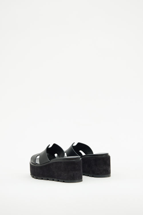 Hermès Black Eze 30 Platform Sandal