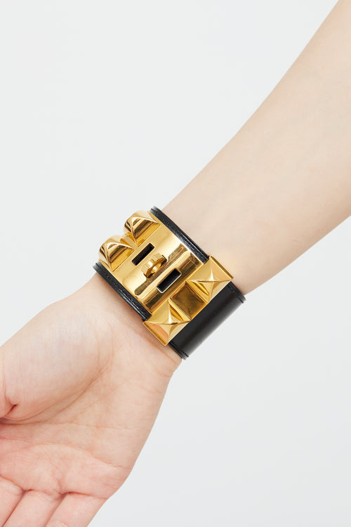 Hermès Noir Collier de Chien Bracelet