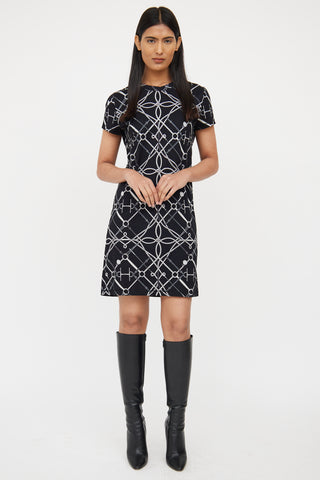 Hermès Black & Grey Bridle T-Shirt Dress