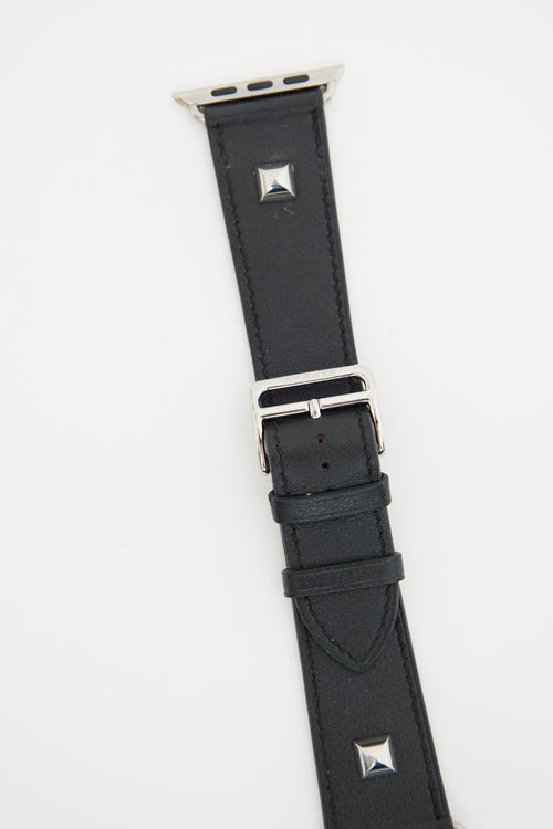 Hermès Noir Swift Medor Apple Watch Leather Strap