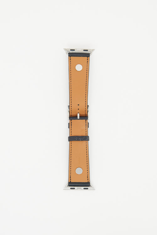 Hermès Noir Swift Medor Apple Watch Leather Strap