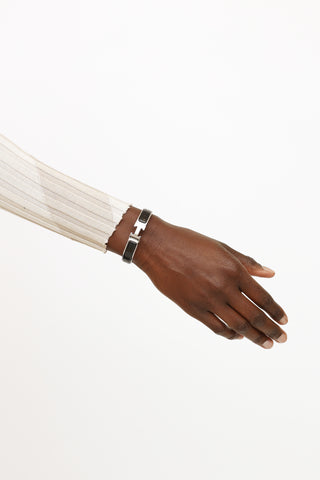 Hermès Black & Silver Clic H Bracelet