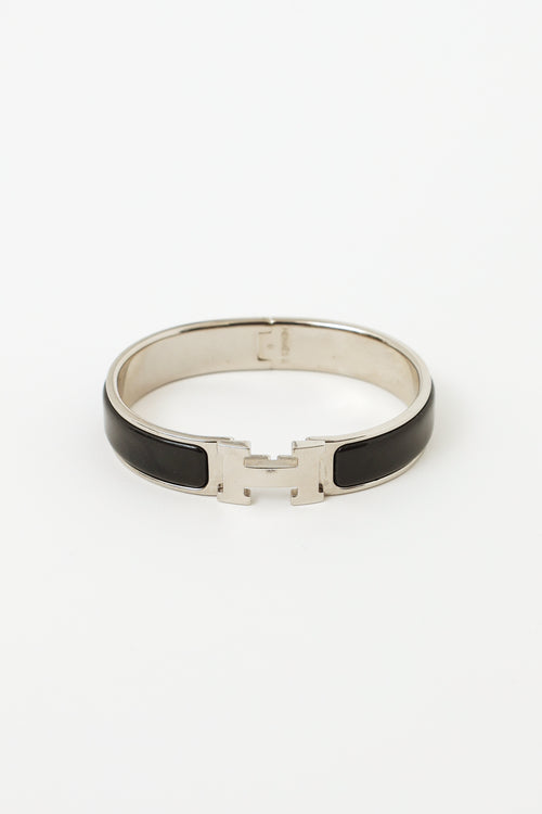 Hermès Black & Silver Clic H Bracelet