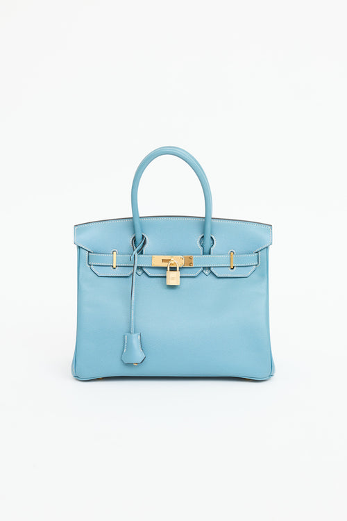 Hermès 2004 Bleu Jean Epsom Birkin 30 Bag