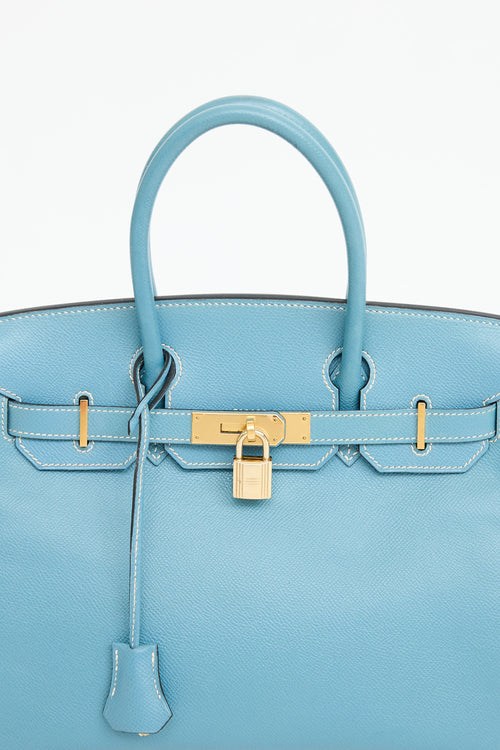 Hermès 2004 Bleu Jean Epsom Birkin 30 Bag