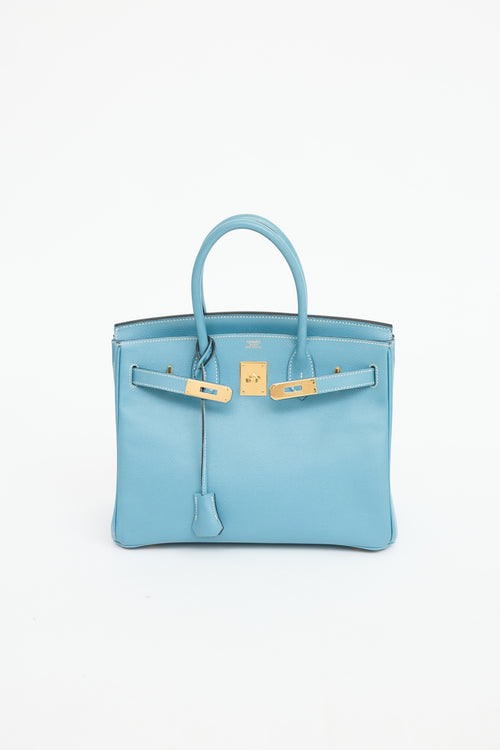 Hermès 2004 Bleu Jean Epsom Birkin 30 Bag