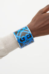 Hermès Blue & Black Balcon du Guadalquivir Wide Bangle