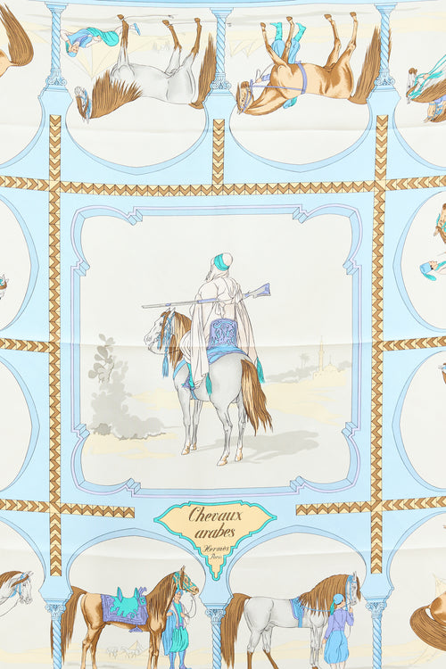 Hermès Silk Chevaux Arabes Scarf