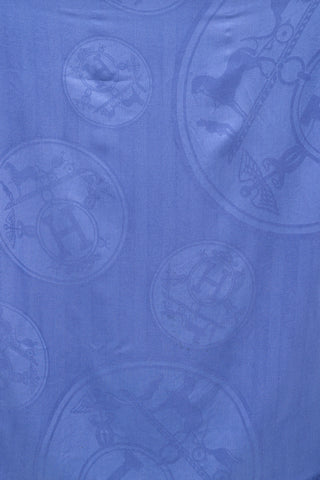 Hermes Blue Equestrian Anchor Scarf