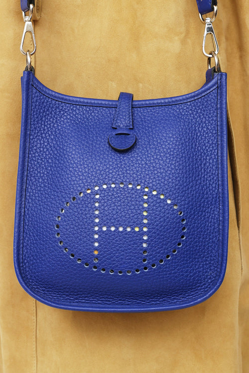 Hermès Evelyne Clemence Mini Bleu Electrique TPM Bag
