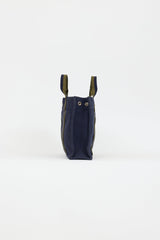 Hermès 2000s Navy & Green Toile Herline Fourre Tout PM Bag