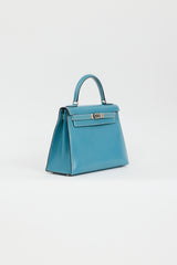  Hermès 1999 Blue Jean Box Kelly Sellier 28 Bag