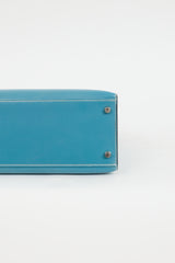  Hermès 1999 Blue Jean Box Kelly Sellier 28 Bag