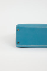  Hermès 1999 Blue Jean Box Kelly Sellier 28 Bag
