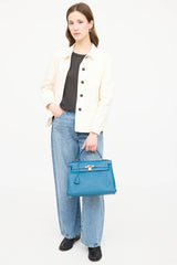 Hermès 2013 Cobalt Clemence Kelly Retourne 32 Bag