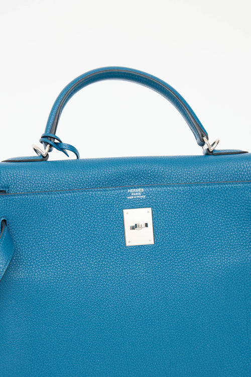 Hermès 2013 Cobalt Clemence Kelly Retourne 32 Bag