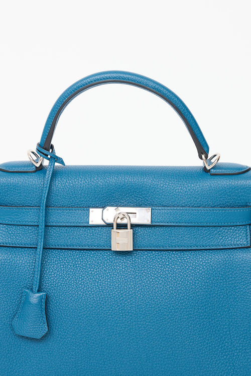 Hermès 2013 Cobalt Clemence Kelly Retourne 32 Bag