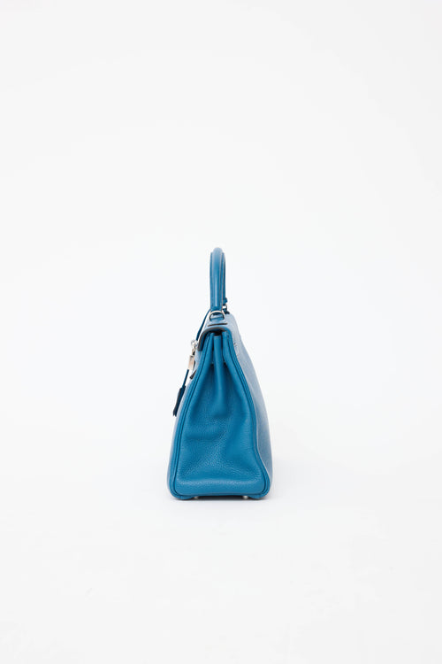 Hermès 2013 Cobalt Clemence Kelly Retourne 32 Bag