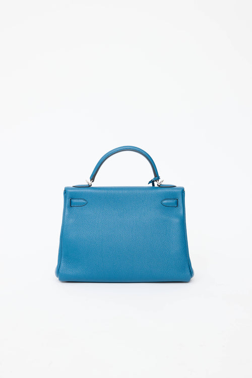 Hermès 2013 Cobalt Clemence Kelly Retourne 32 Bag