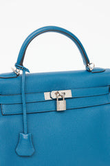 Hermès 2013 Cobalt Clemence Kelly Retourne 32 Bag