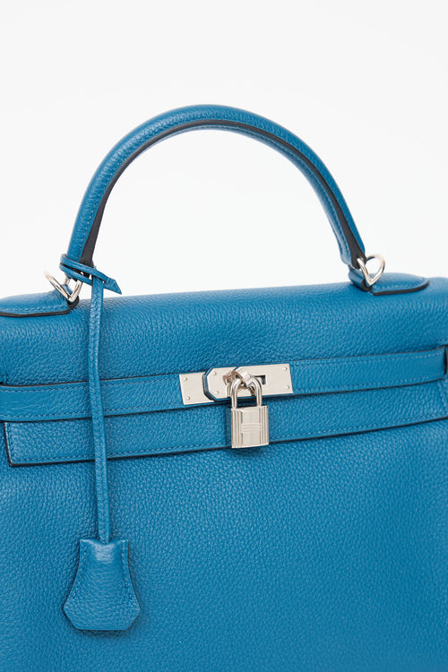 Hermès 2013 Cobalt Clemence Kelly Retourne 32 Bag