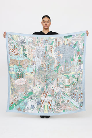 Hermès Animapolis Silk Scarf Shawl