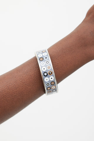 Hermès Blue & Multicolour Enamel Dancing Circles Bangle