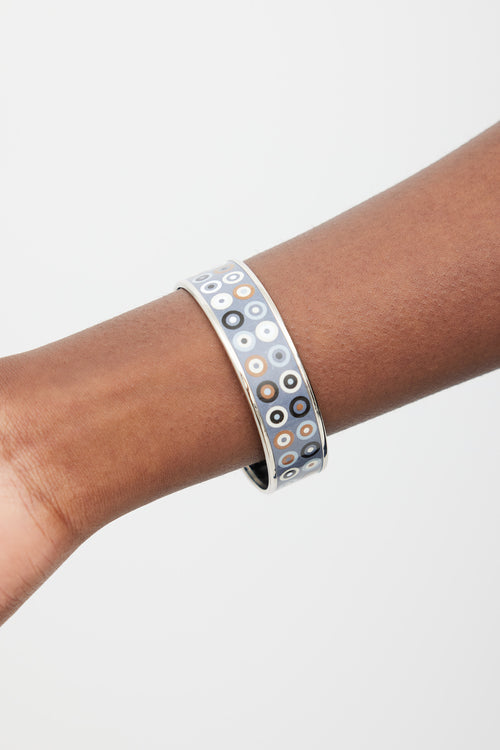 Hermès Blue & Multicolour Enamel Dancing Circles Bangle