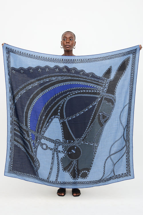 Hermès Silk & Cashmere Robe Du Soir 140 Scarf